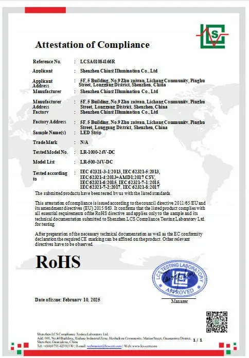 LED Strip Light Rohs