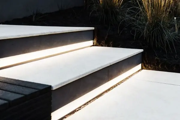 Outdoor steps illuminated with LED strips (ID#1)