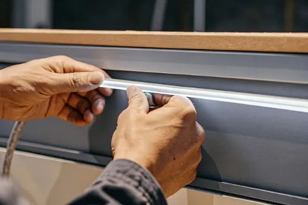 led strip installed in aluminum shell