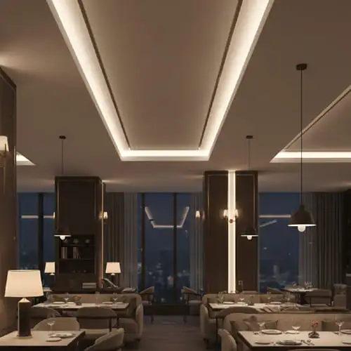 Decorative lighting Hospitality decorative lighting in modern restaurant interior (ID#5)