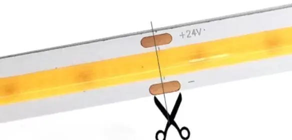 cob led strip cut mark