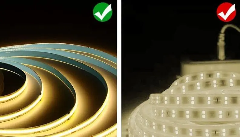 Cost comparison chart for COB vs SMD LED strip lighting procurement