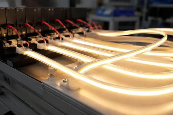 LED strip lights lifespan test in factory