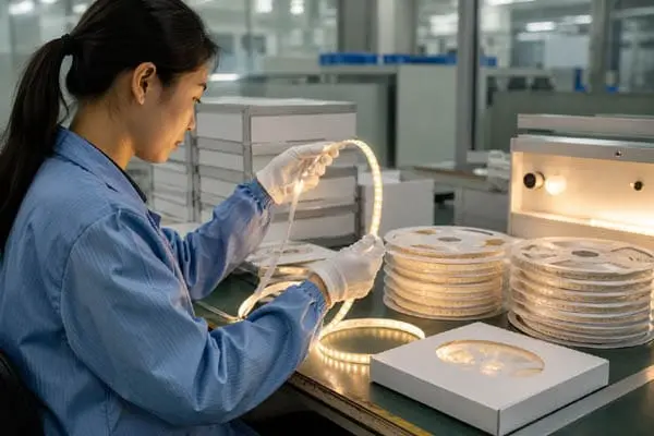COB LED strip quality inspection before shipment