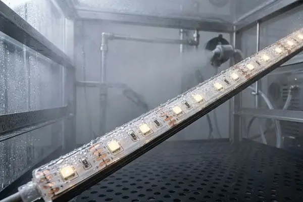 Normas de teste de spray salino e envelhecimento para luzes de fita LED