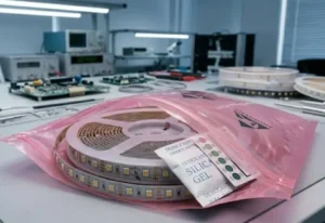 flexible LED strip light reel is wrapped in antistatic bag