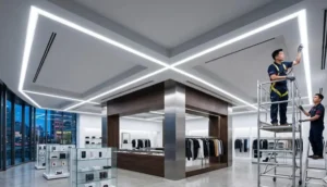instalação comercial de grande escala de iluminação de moldura LED