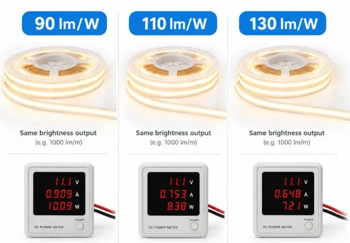 custom COB LED strip production factors affecting efficacy