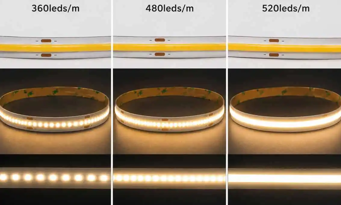 COB LED strip chip density selection guide for brightness