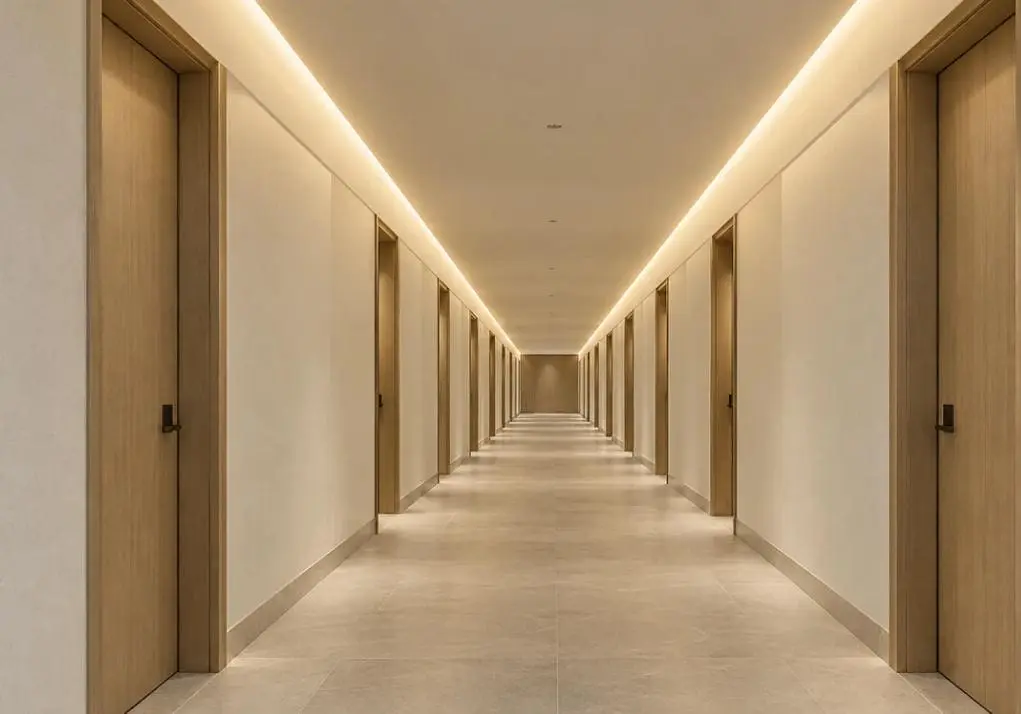 Long-run COB LED strip installation with consistent color and brightness